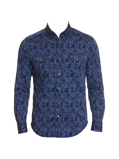 Shop Robert Graham Schmidt Printed Sport Shirt In Navy