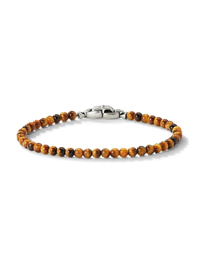 Shop David Yurman Men's Spiritual Beads Tiger's Eye Bracelet In Tigers Eye