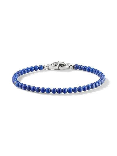 Shop David Yurman Men's Spiritual Beads Lapis Lazuli Bracelet In Lapisl Azuli