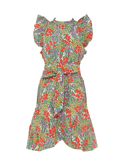 Shop Banjanan Audrey Ruffle-sleeve Mini Dress In Poppy Multi