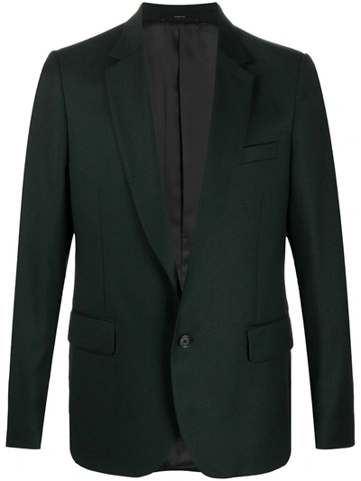 Shop Paul Smith Notched-lapels Single-breasted Blazer In Green