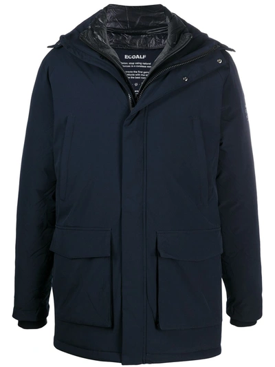 Shop Ecoalf Samoens Hooded Jacket In Blue