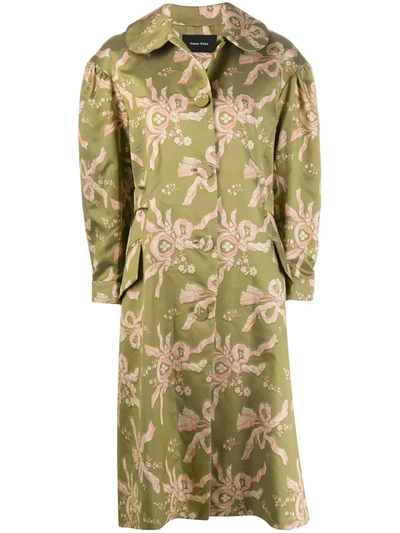 Shop Simone Rocha Duster Coat In Green