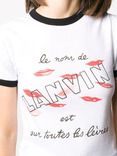 Shop Lanvin Lips Print Ringer T-shirt In White