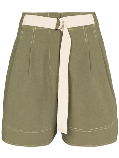 Shop Lee Mathews Birder High-waist Shorts In Green