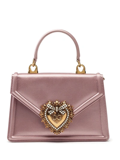 Shop Dolce & Gabbana Mini Devotion Tote Bag In Pink