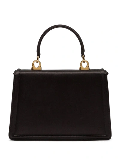 Dolce & Gabbana Black Small Satin Devotion Bag In Black