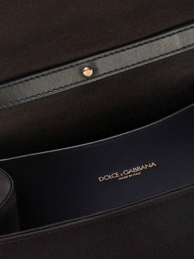 Dolce & Gabbana Black Small Satin Devotion Bag In Black