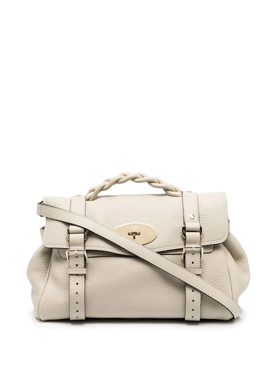 Shop Mulberry Alexa Satchel Bag In White