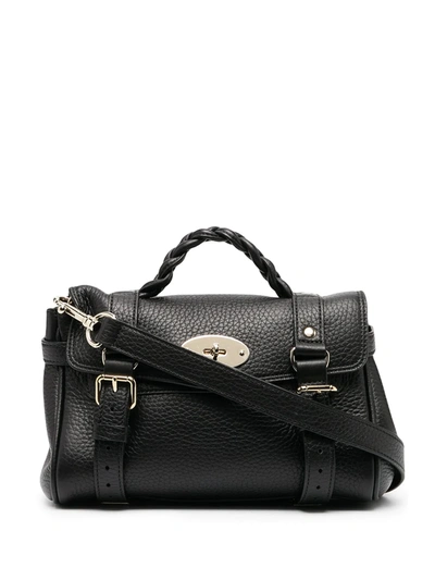 Shop Mulberry Mini Alexa Satchel In Black