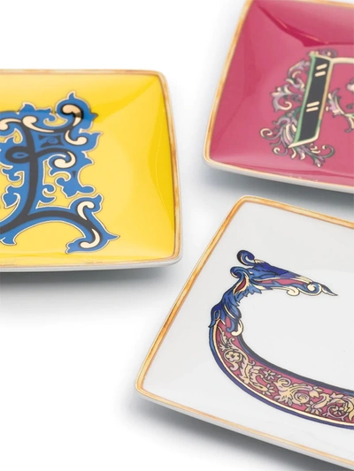 Shop Versace Tableware Alphabet Seven-set Plate In Gold