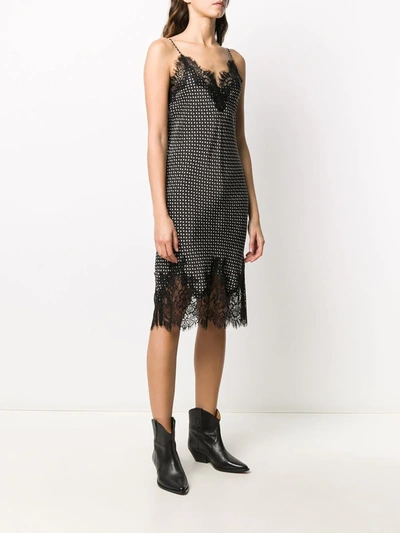 Shop Gold Hawk Star-print Silk Slip Dress In Black