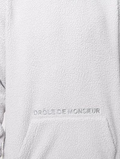 DRÔLE DE MONSIEUR TEXTURED ELBOW-PATCH HOODIE 