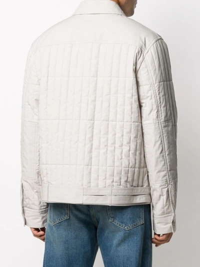 Shop Helmut Lang Padded Button-up Jacket In Grey