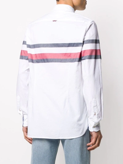 Shop Tommy Hilfiger Stripe-print Button-down Shirt In White