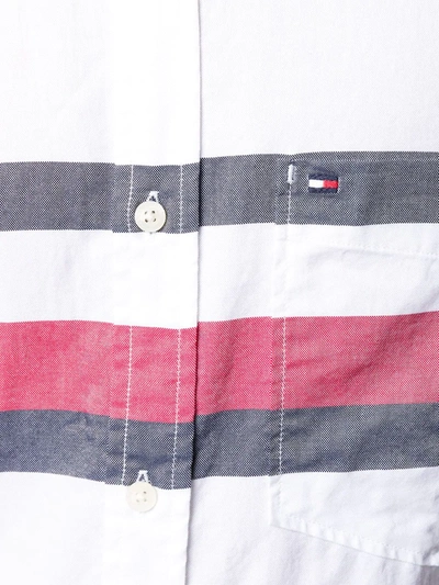 Shop Tommy Hilfiger Stripe-print Button-down Shirt In White