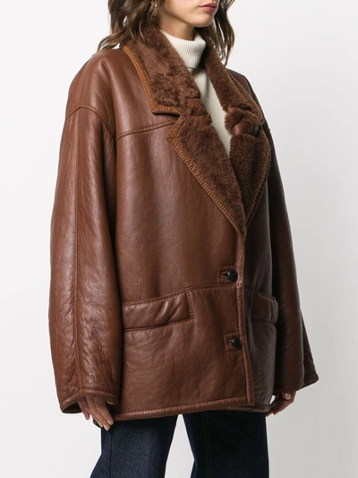 Pre-owned A.n.g.e.l.o. Vintage Cult 经典皮夹克 In Brown