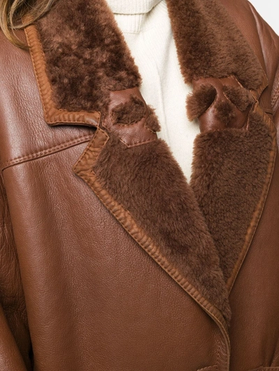 Pre-owned A.n.g.e.l.o. Vintage Cult 1980s Sheepskin Jacket In Brown