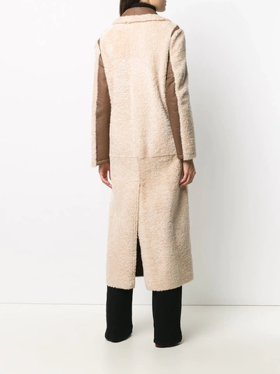 Simonetta Ravizza Double-breasted Shearling Coat In Neutrals