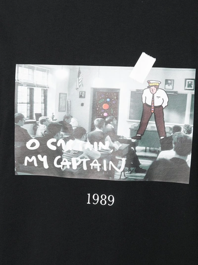 Shop Throwback Captain Cotton Crewneck T-shirt In Black