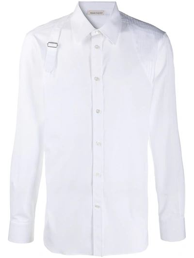 Shop Alexander Mcqueen Buckle-detail Cotton Shirt In White