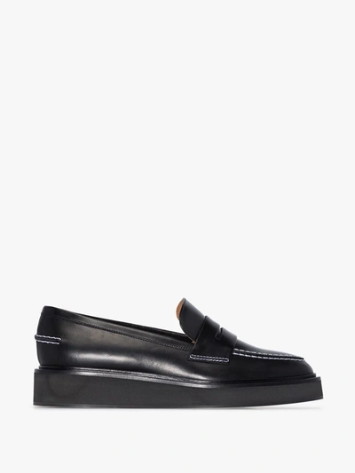 Shop Atp Atelier Black Monsano Flatform Leather Loafers