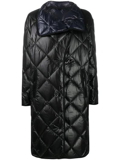 Shop Fay Diamond-quilted Mid-length Coat In Blue