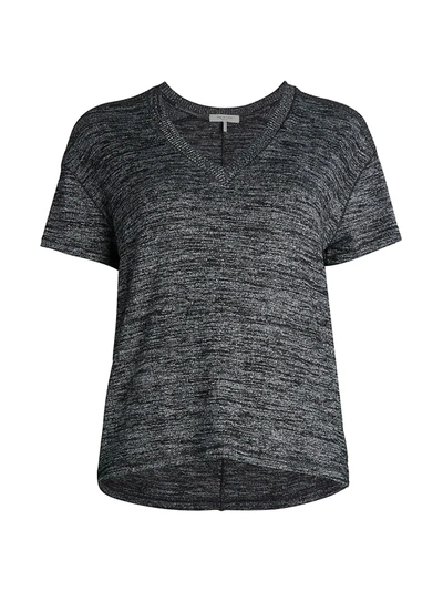 Shop Rag & Bone V-neck Knit T-shirt In Black Heather