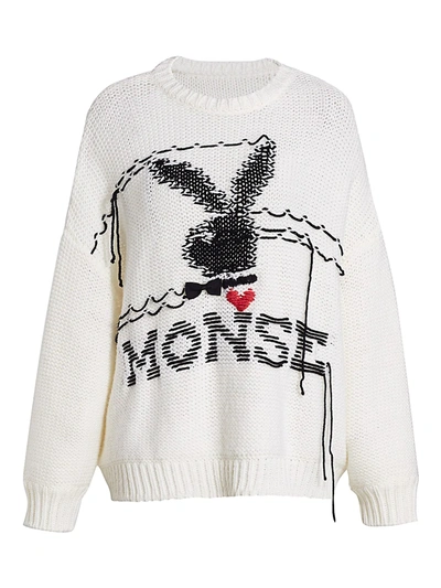 Shop Monse Merino Wool Knit Sweater In Ivory