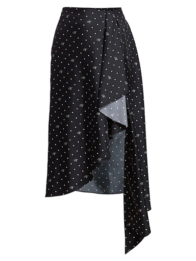 Shop Monse Dotted Cascade Slip Skirt In Midnight Multi
