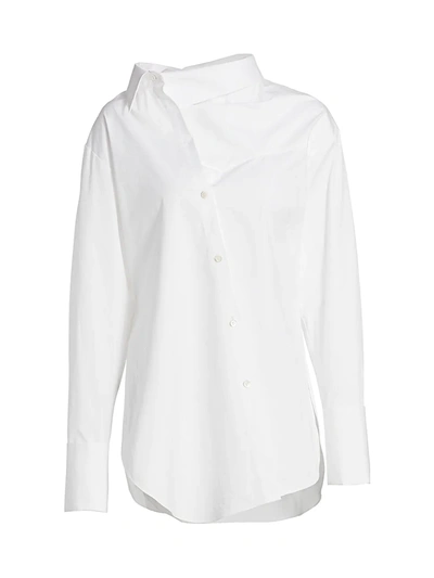 Shop Monse Poplin Twisted Collar Shirt In White