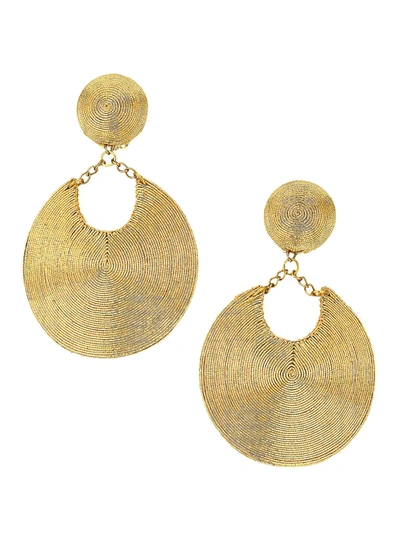 Shop Rebecca De Ravenel Women's La Parisienne 18k Goldplated & Silk-blend Earrings
