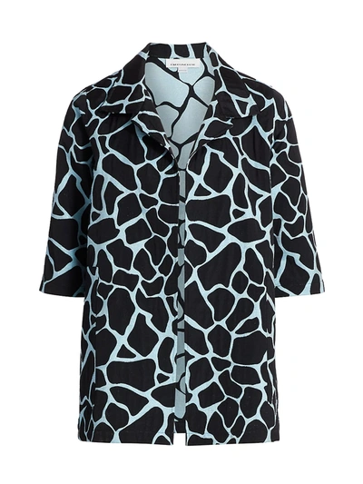 Shop Caroline Rose, Plus Size Women's Fresh & Flirty Jacquard Jacket In Blue Black