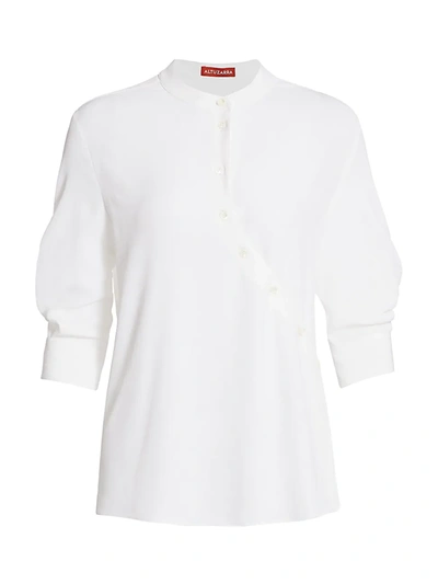 Shop Altuzarra Kumi Stretch-silk Blouse In Optic White