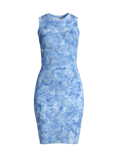 Shop Michael Michael Kors Women's Tie-dye Midi Tank Dress In Crew Blue