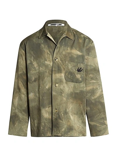 Shop Mcq Swallow Men's Lewis Shirt Jacket In Military Khaki