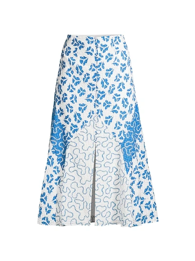 Shop Rebecca Taylor Perla Petal Midi Skirt In Snow Combo