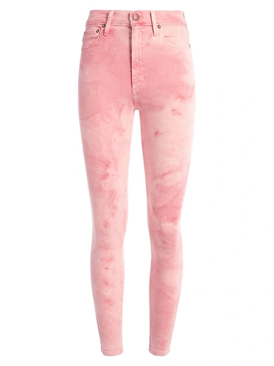 Shop Alice And Olivia Good High-rise Skinny Jeans In Crystal Cloud Pink