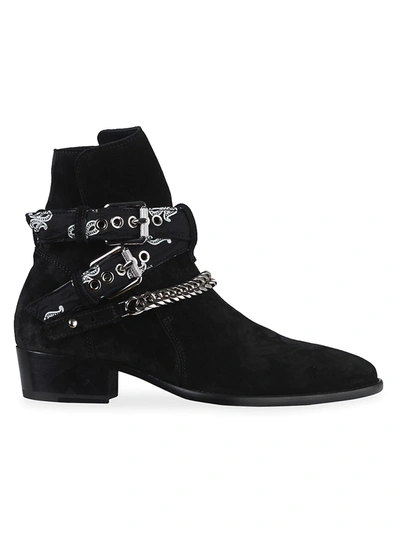 Shop Amiri Tonal Bandana Buckle Boot In Black