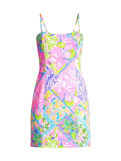Shop Lilly Pulitzer Shelli Tie-back Dress In Multi Block Party