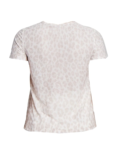 Shop A.l.c Bambina Leopard Print Tissue T-shirt In Tamarind White