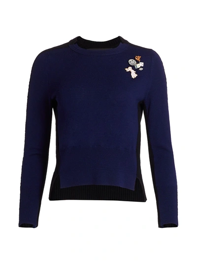 Shop The Marc Jacobs The Diy Wool Sweater In Navy Multi