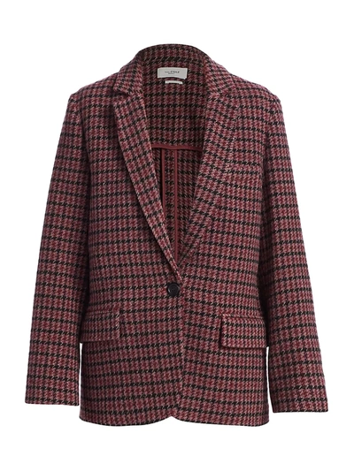 Shop Isabel Marant Étoile Women's Charly Plaid Wool Blazer Jacket In Raspberry