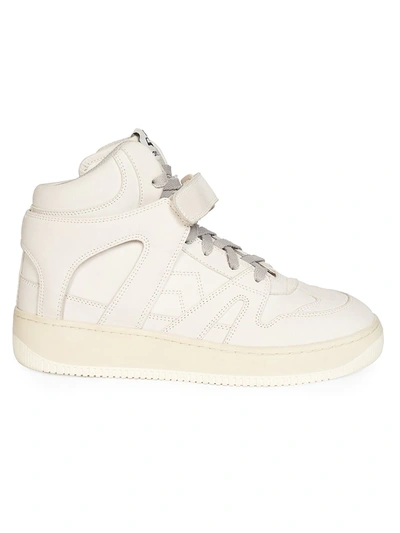 Shop Isabel Marant Brooklee Suede Leather High-top Sneakers In Chalk