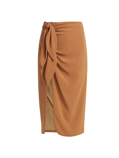 Shop Cinq À Sept Miriam Wrap Skirt In Cinnamon
