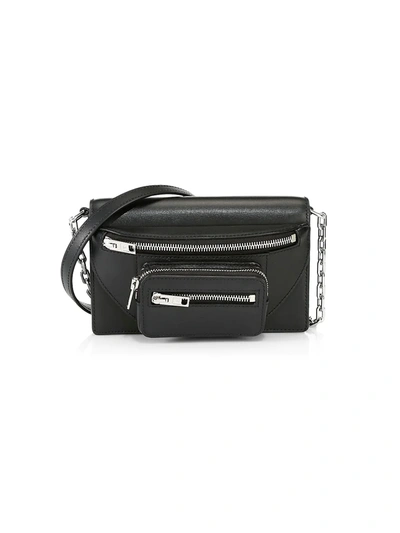 Shop Alexander Wang Women's Small Attica Leather Multi-zip Crossbody Bag In Black