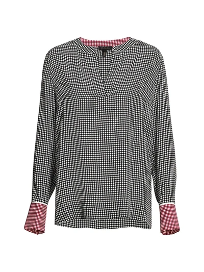 Shop Escada Women's Niassu Houndstooth Silk Tunic In Fantasy