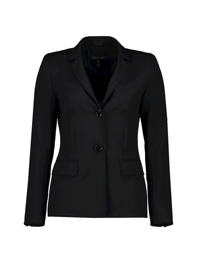 Shop Escada Brikenada Stitch Stretch-wool Jacket In Black