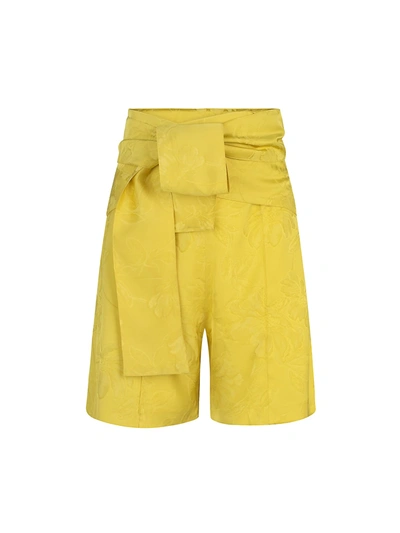 Shop Silvia Tcherassi Women's Limoncello Jacquard Shorts In Golden Lime