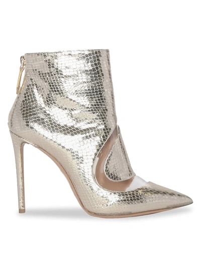 Shop Nicholas Kirkwood Women's S Metallic Snakeskin-embossed Leather Ankle Boots In Gold